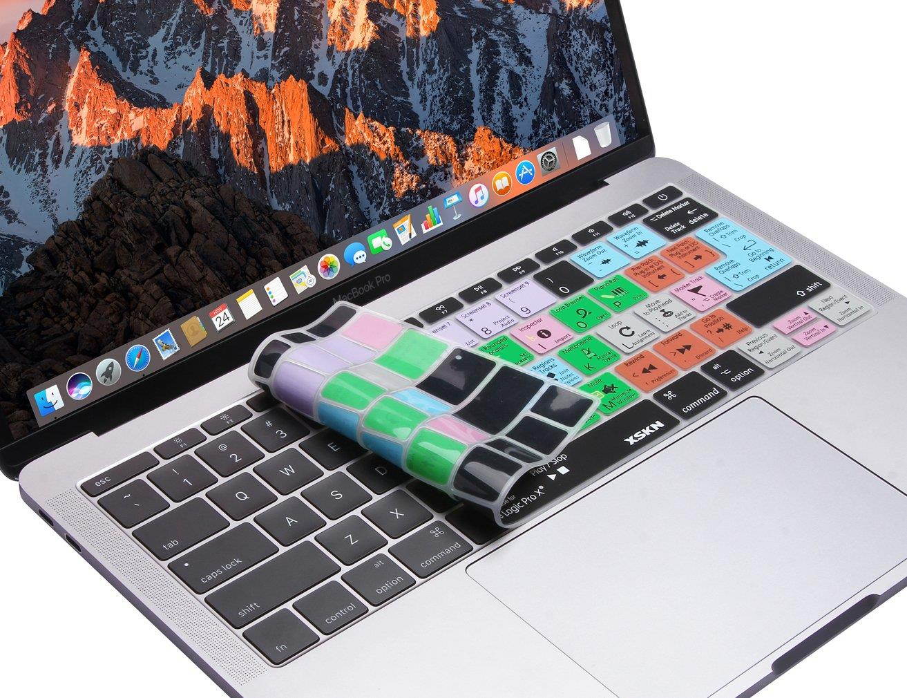 XSKN 2016 Shortcut Design Series Keyboard Skin Cover for New Macbook 12 (2015 Model A1534) and New MacBook Pro 13 (2016 Newest Version A1708, No Touch Bar), US&EU Version (Logic)