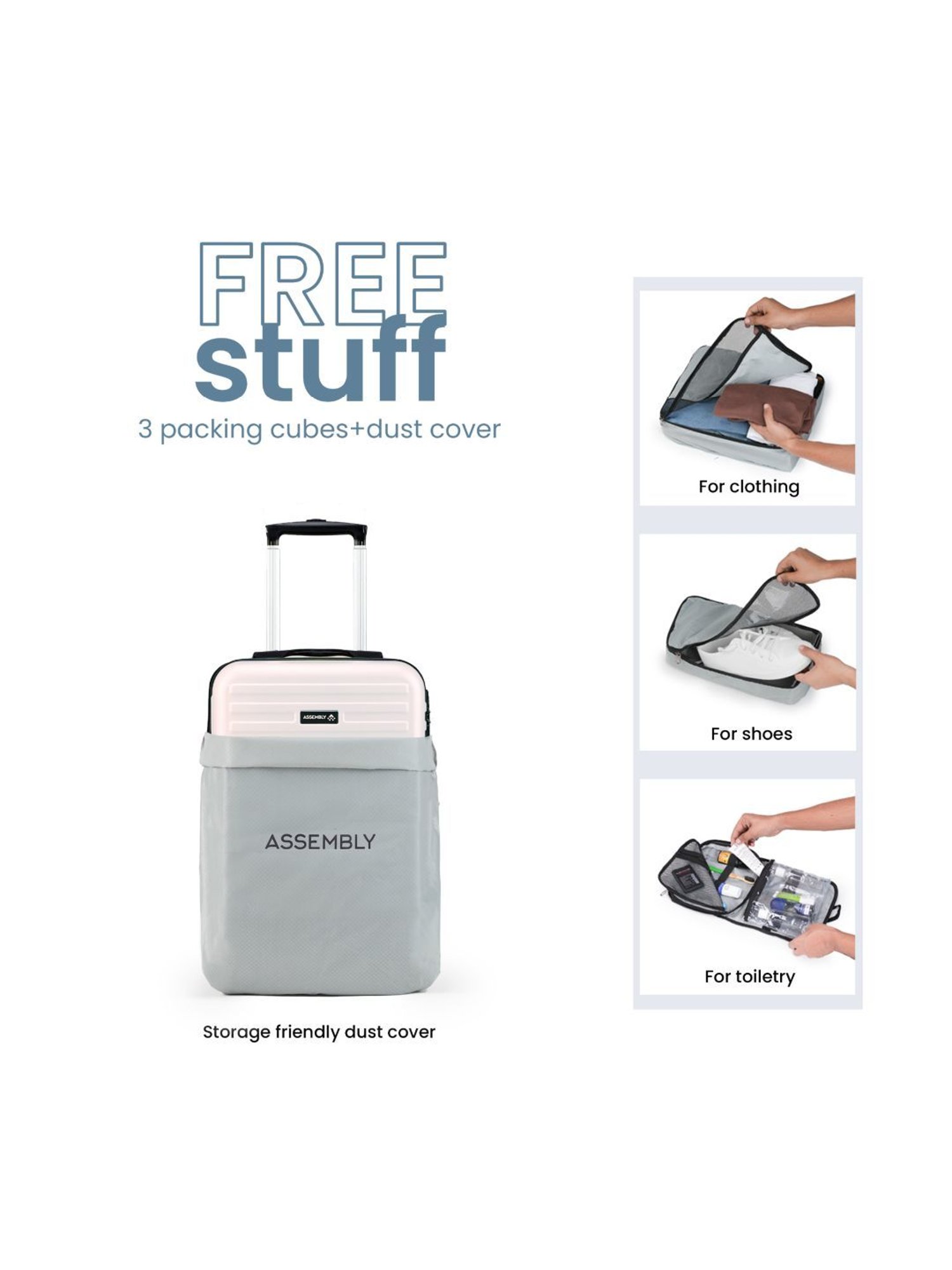 Assembly Ivory & Grey Two Tone Medium Check-in Trolley - 24 inch