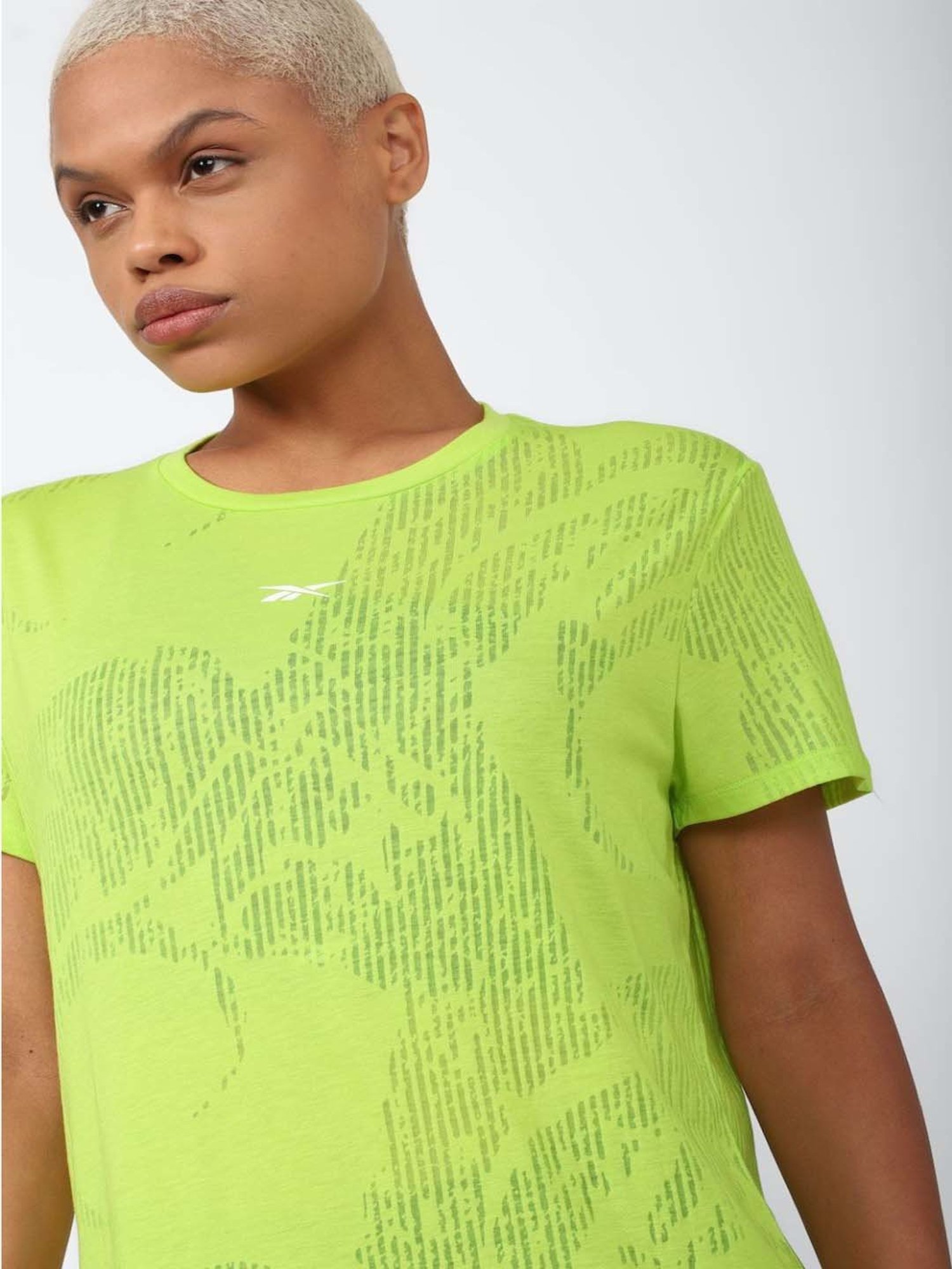 Reebok Green Printed T-Shirt