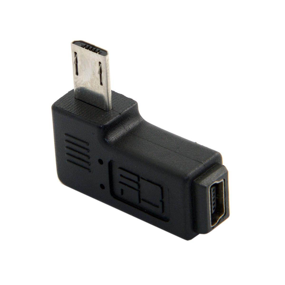 2pcs 90 D right angled MINI USB Female to MICRO USB Male Data CHARGER ADAPTER