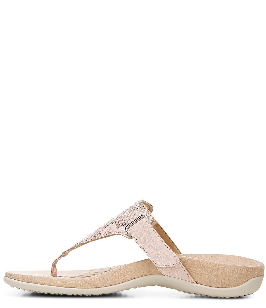 Vionic Wanda Snake Embossed T-Strap Sandals