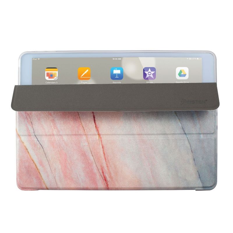 Insten - Marble Tablet Case For iPad 8th Gen 10.2" 2020, Multifold Stand, Magnetic Cover Auto Sleep/Wake, Shock Resistant, Pink