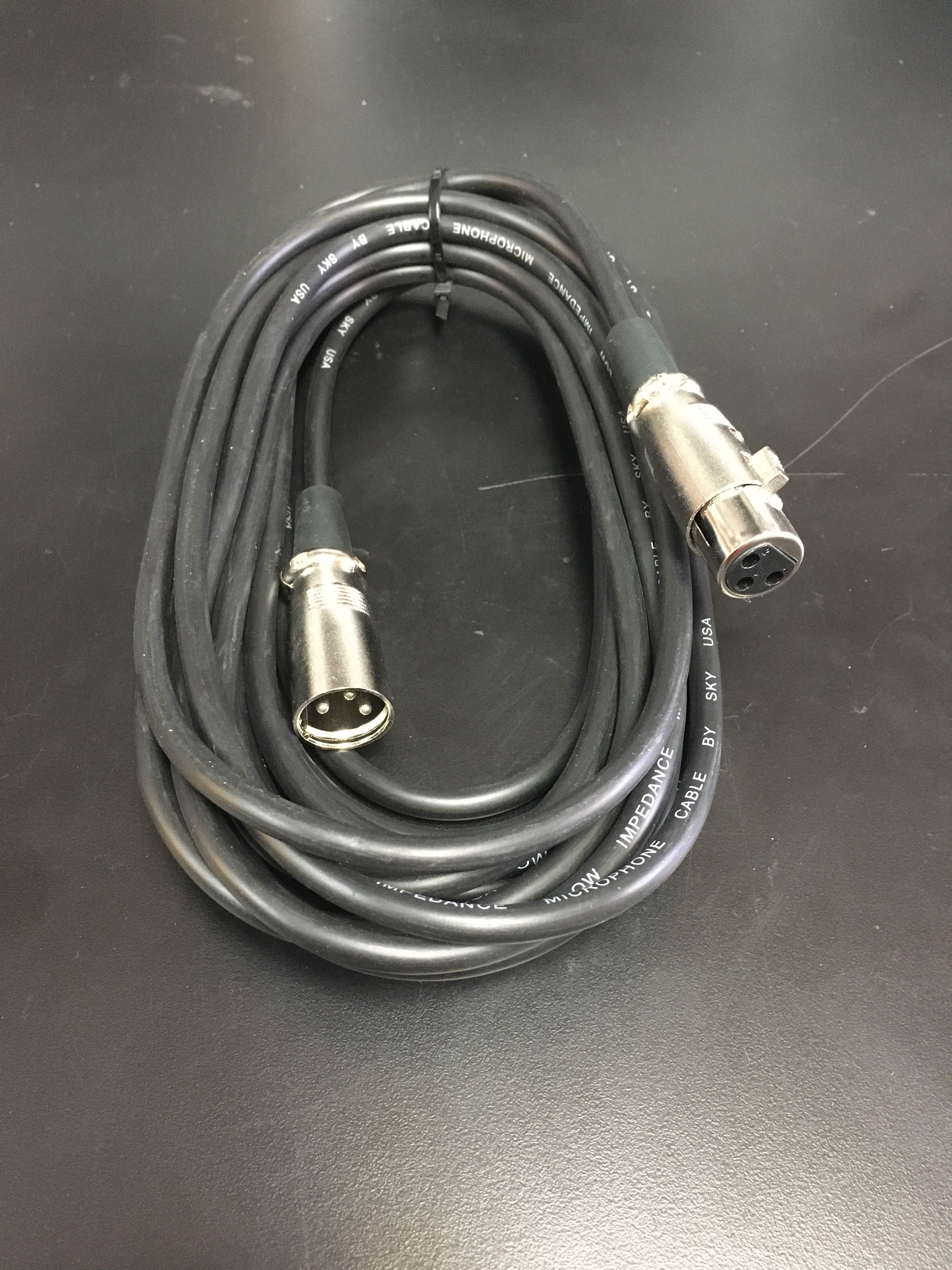 XLR Male to Female Microphone Cable - 20 Feet, Black