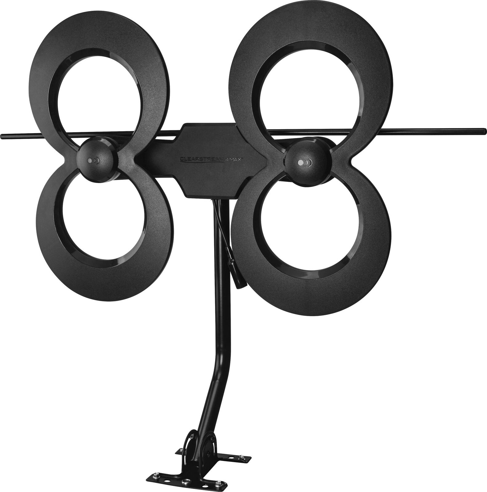 Antennas Direct Clearstream 4Max TV Antenna, 70+ Mile Range, UHF/Vhf, Multi-Directional, Indoor, Attic, Outdoor, Mast W/Pivoting Base/Hardware/Adjustable Clamp/Sealing Pads, 4K Ready, Black &ndash; C4MVJ