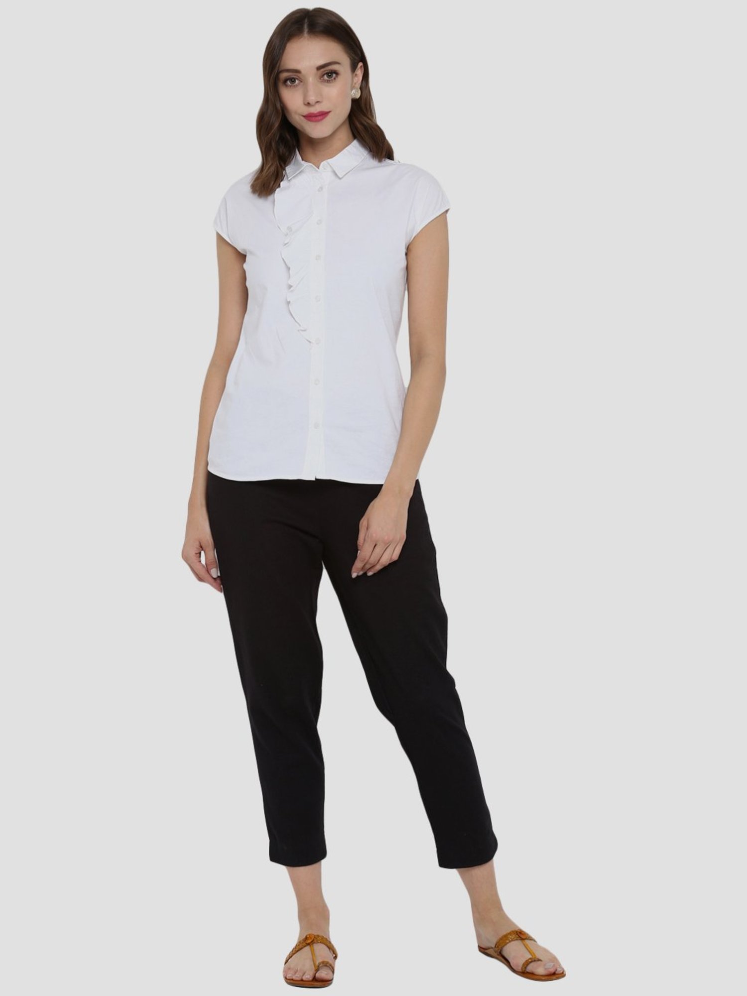 Sringam Black Cotton Pants