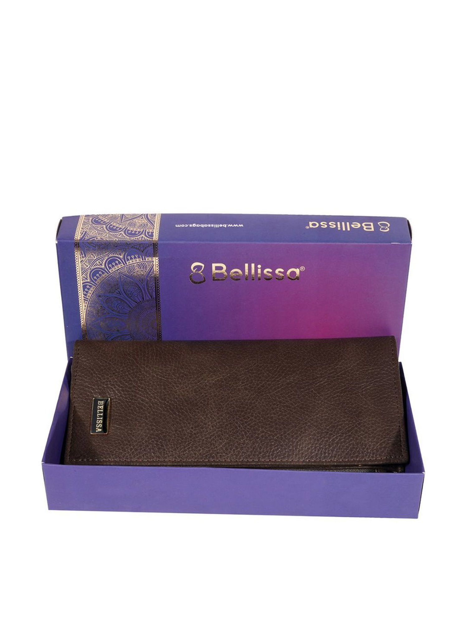 Bellissa Brown Solid Premium Bi-Fold Wallet for Women