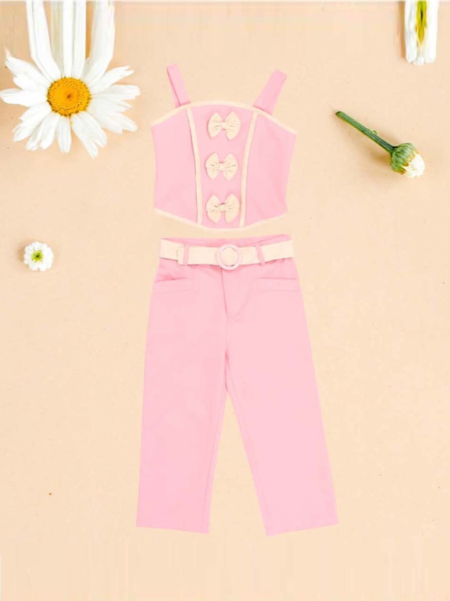 Akkriti by Pantaloons Kids Red & Cream Embroidered Kurta Set