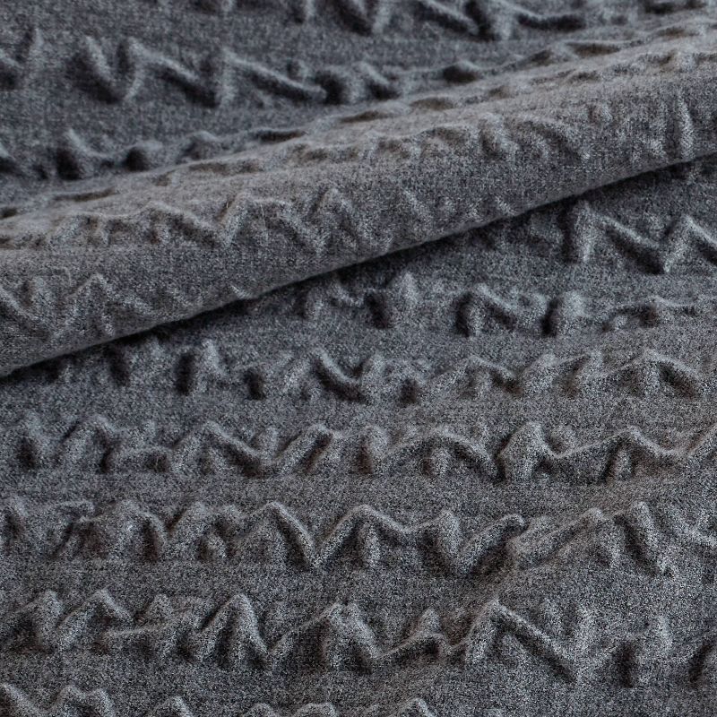 Full/Queen 3Pc Microsculpt Stripe Flannel Comforter Set Gray - G.H. Bass