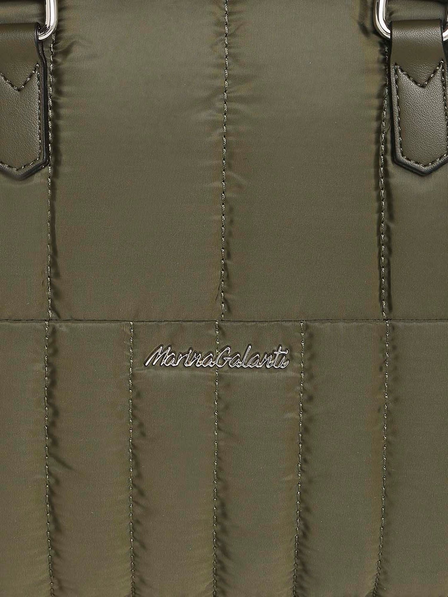 Marina Galanti Olive Quilted Medium Bowler Bag