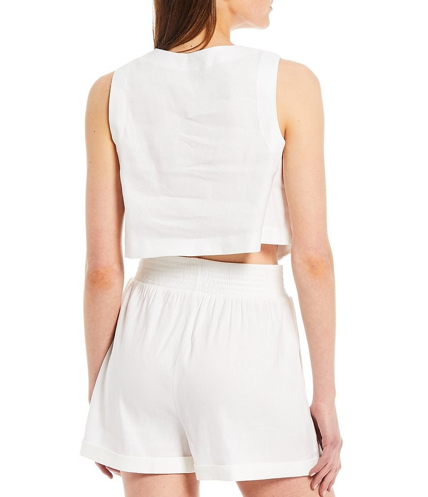 Gianni Bini Anna Woven Crop Tank