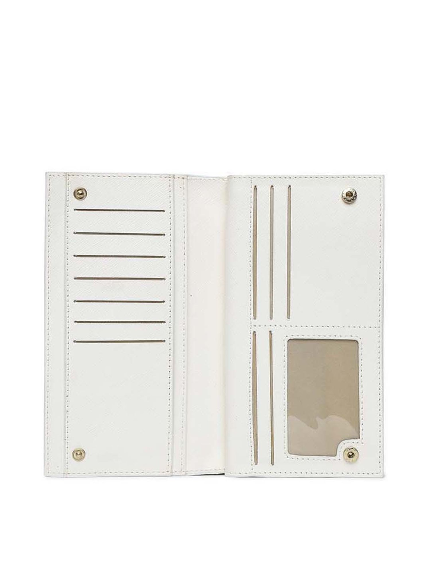 KLEIO White Solid Zip Around Wallet for Women