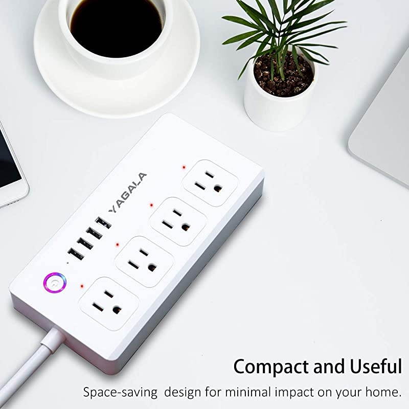 Power Strip, WiFi Surge Protector with 4 AC Outlets and 4 USB Ports, Compatible with Alexa Echo and Google Home Voice Control