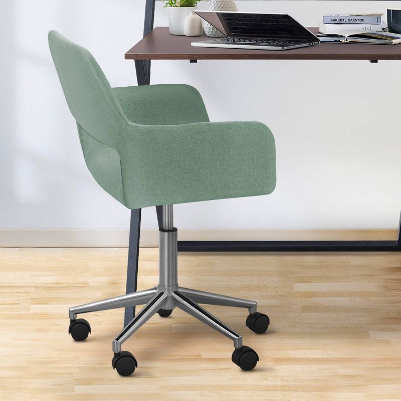 Fabric Swivel Home Office Chair with Adjustable Seat Height Mint - Versanora