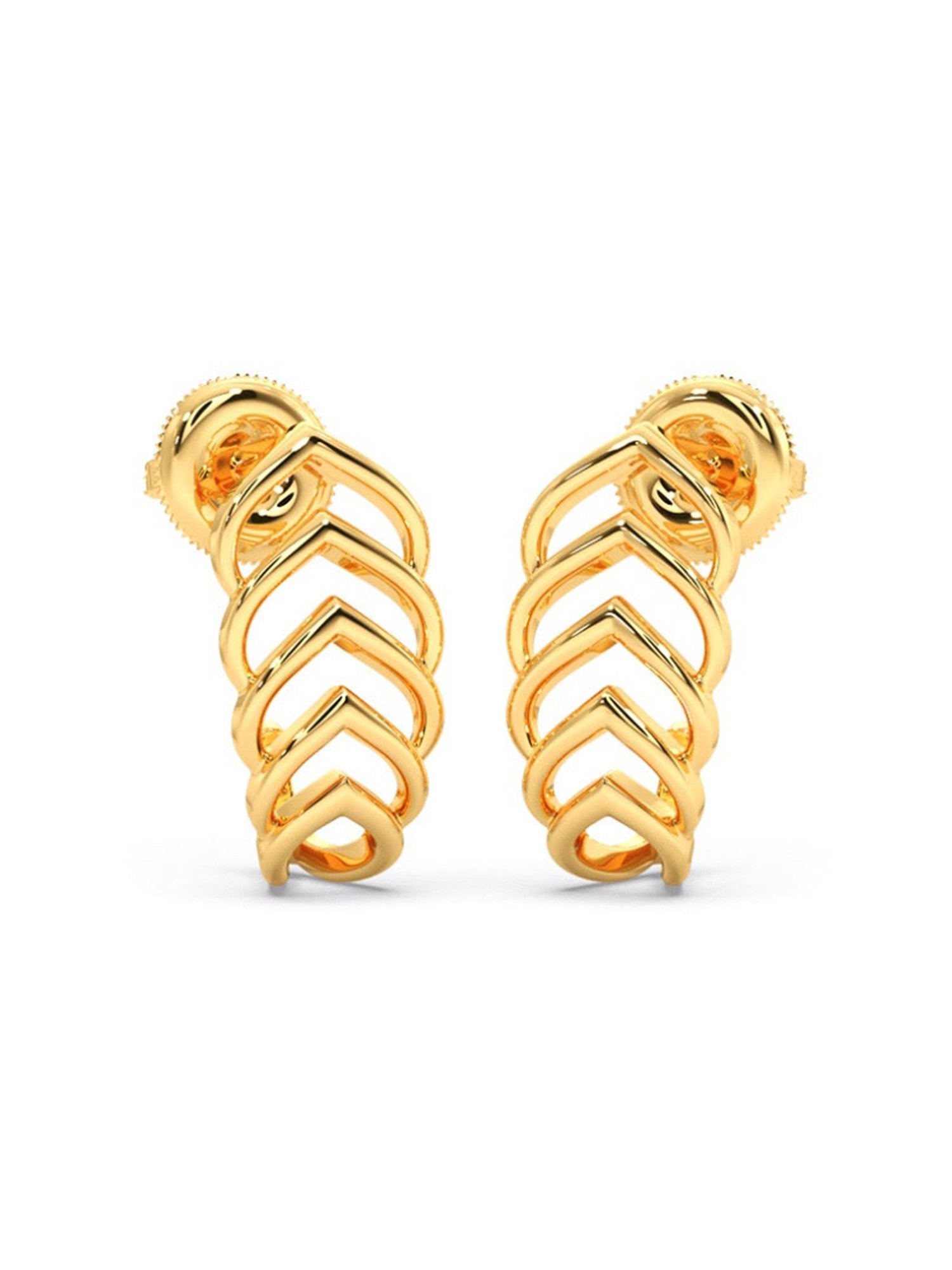 Candere by Kalyan Jewellers Peacock Collection 18k Yellow Gold Hoop Earrings for Women