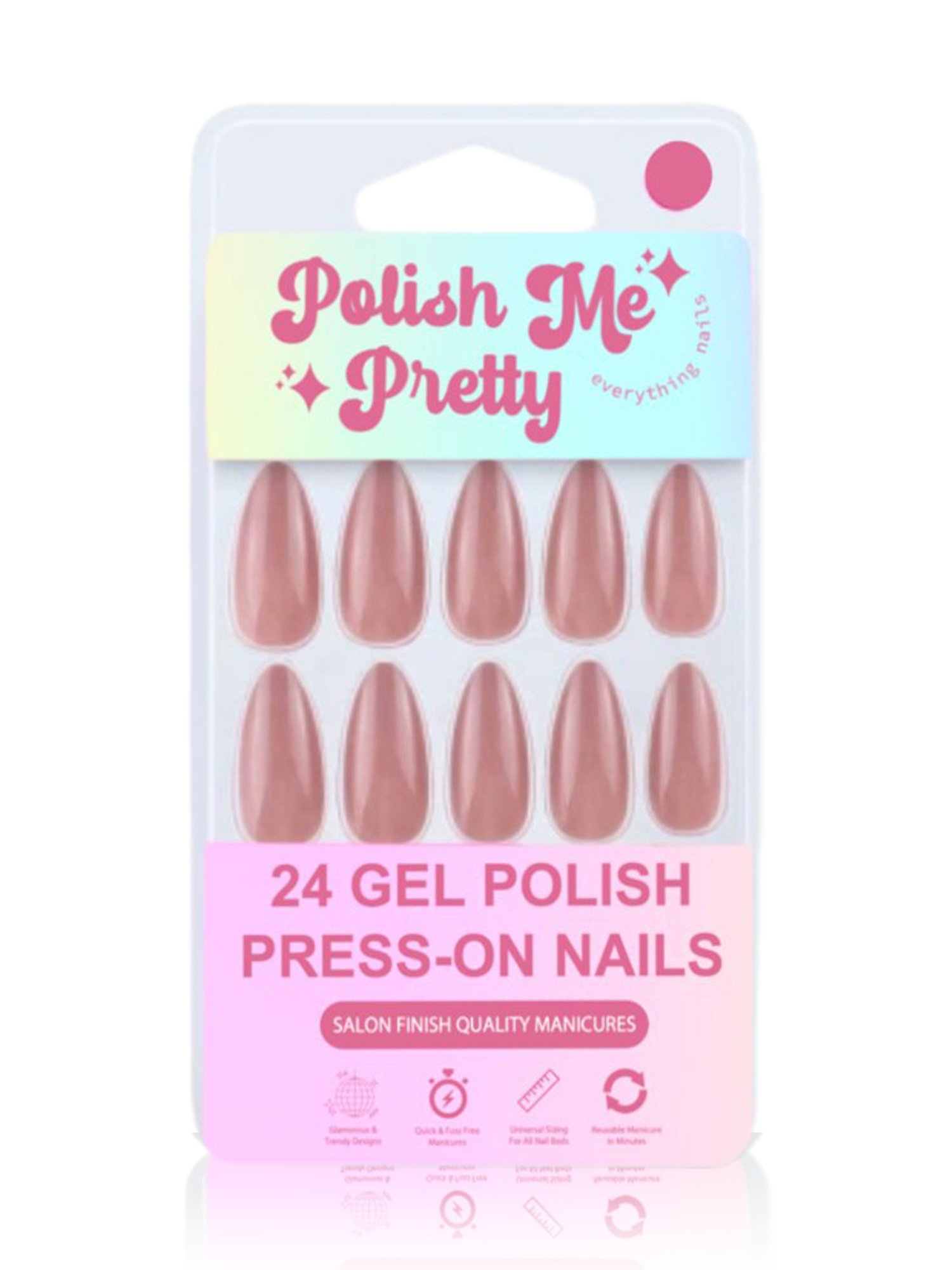 Polish Me Pretty Gel Polish Press-On Nails Cognac - Set of 24