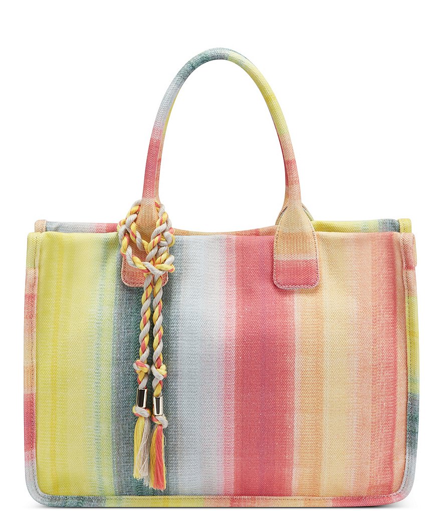 Vince Camuto Orla Striped Textured Canvas Tote
