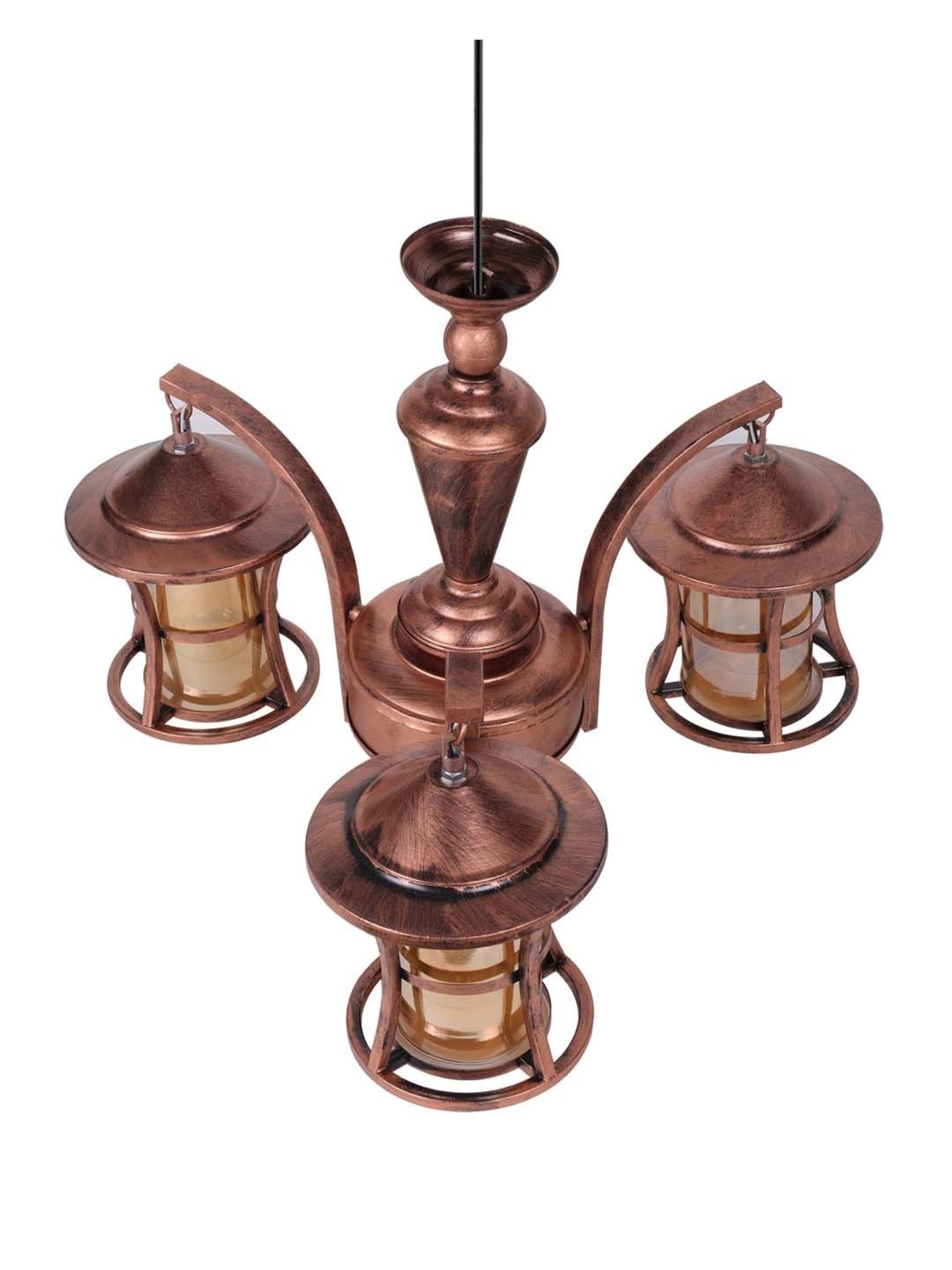 Homesake Vintage Edison Brown Metal 3-In-1 Rubbed Oil Antique Chandelier(Bulb not included)