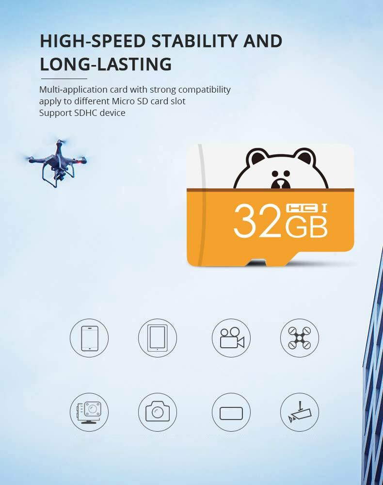 ACHICOO Cartoon Micro SD Card Memory Card Flash Memory Microsd for Smartphone 32G