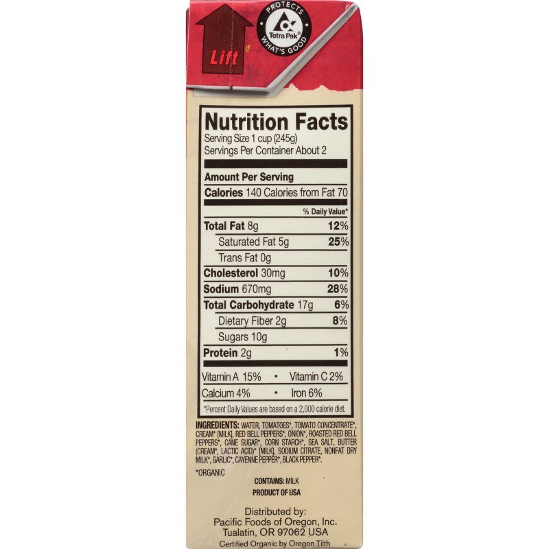 Pacific Foods Organic Roasted Red Pepper & Tomato Bisque - 17.6oz