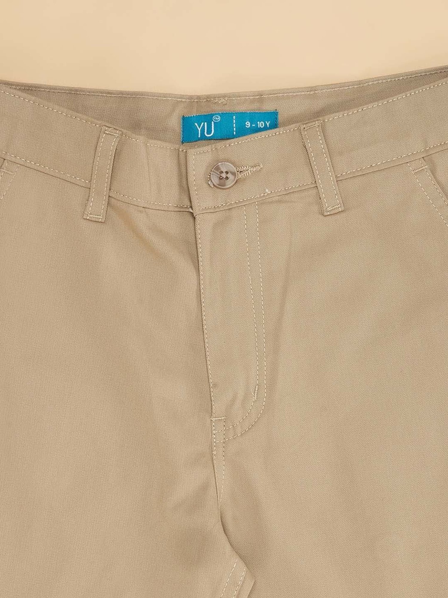 YU by Pantaloons Kids Brown Cotton Regular Fit Shorts