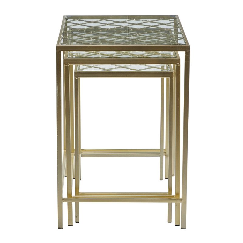 Metal Nesting Tables Pale (Set of 3) Gold - Olivia & May