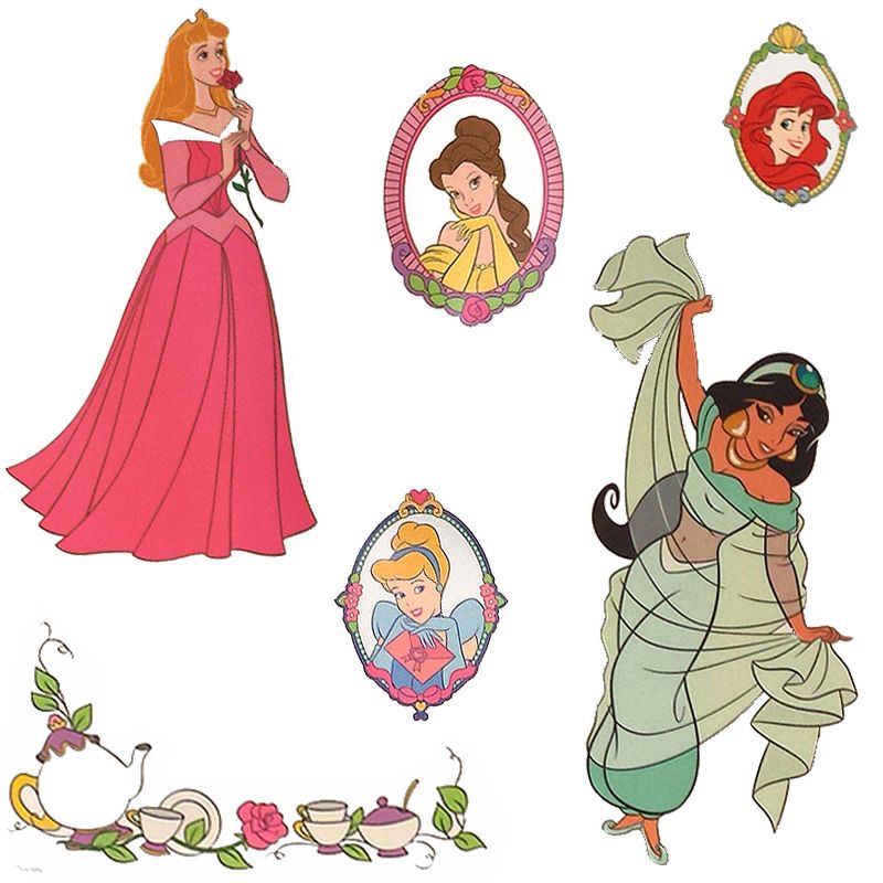 Stickers Royal Portraits Wall Decals - Disney Princess..