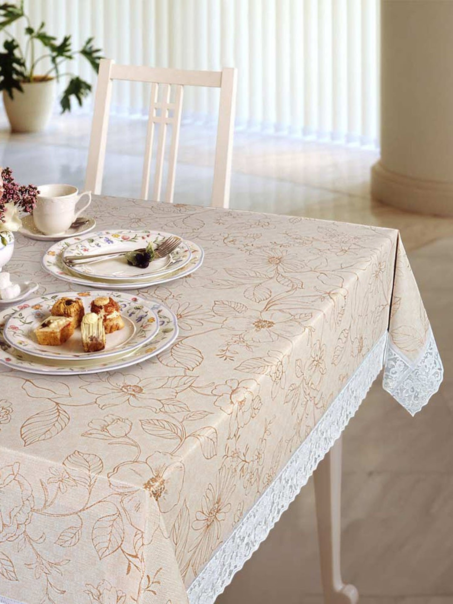 Freelance Cream PVC Set of 1 Table Cloth
