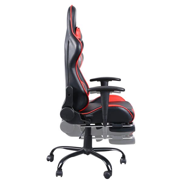 High Back Swivel Chair Racing Gaming Chair Office Chair with Footrest Tier Office Desk Chair Home Single Sofa Chair with Headrest(Red)