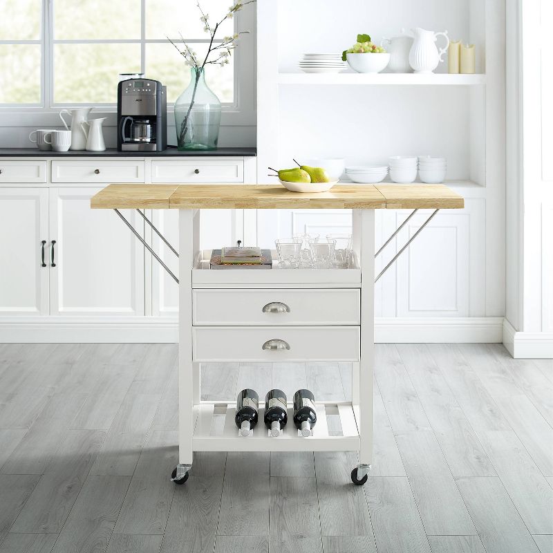 Bristol Double Drop Leaf Kitchen Cart White - Crosley