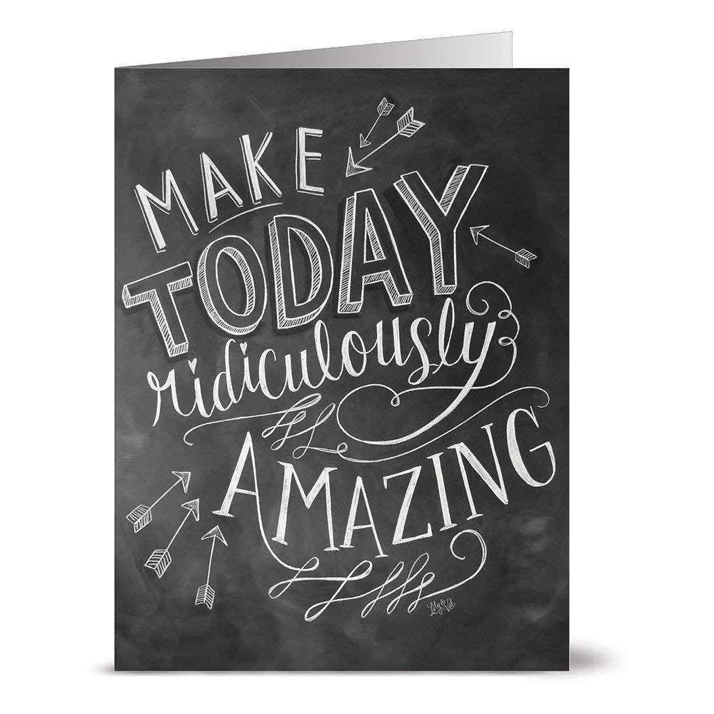 Ridiculously Amazing - 36 Chalkboard Note Cards - Blank Cards - Kraft Envelopes Included