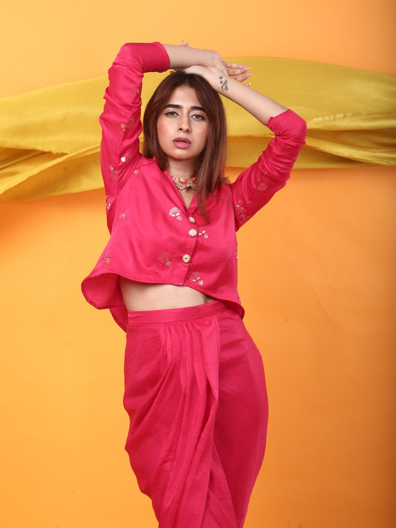 Monk & Mei Gulabo Dhoti  -Fuchsia Pink