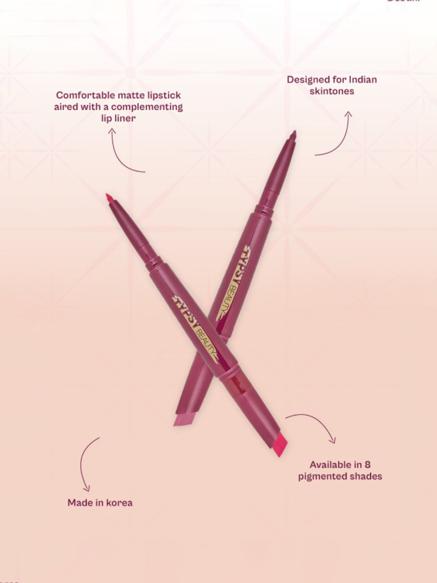 Typsy Beauty Twist & Pout Lipstick & Lip Liner Nude-Tella 04 - 0.91 gm