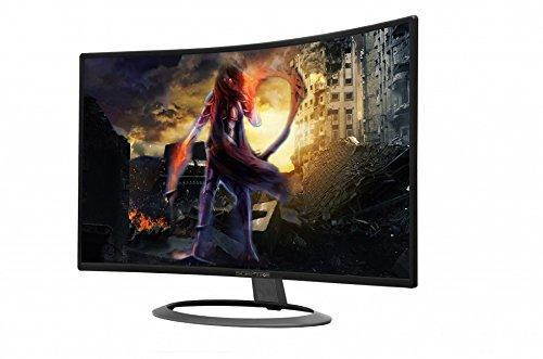 SCEPTRE 27" Curved LED Monitor C278W-1920R Full HD 1080P HDMI DisplayPort VGA Speakers, Ultra Thin Brushed Metallic, 1800R immersive curvature, 2018
