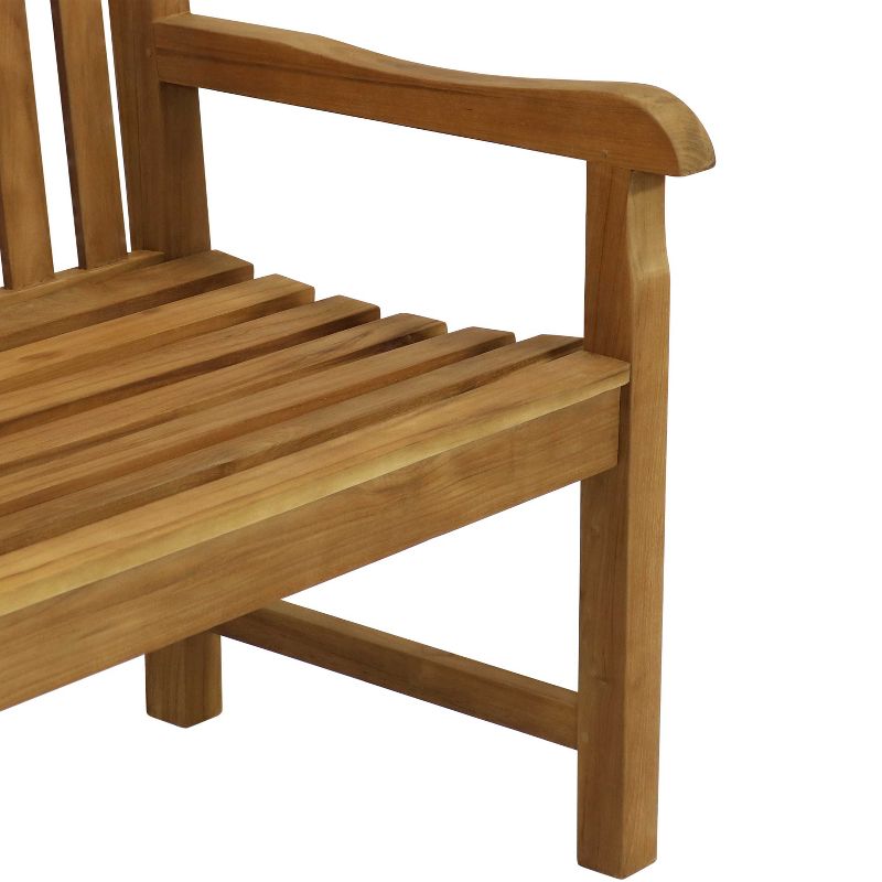 Wood Outdoor Bench in Natural Brown-Pemberly Row