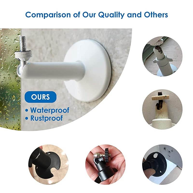 Arlo Camera Mount  Rustproof Water Proof Security Wall Mount for Wyze Cam Pan Oculus Sensor Arlo Pro Arlo Pro 2 HTC Vive Base Station Netatmo and Other 14 Cameras 1 Pack White