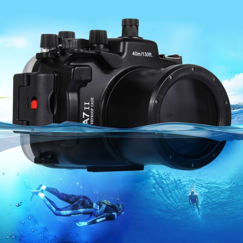 40m Underwater Depth Diving Case Waterproof Camera Housing for Sony A7 II / A7R II / A7S II Black