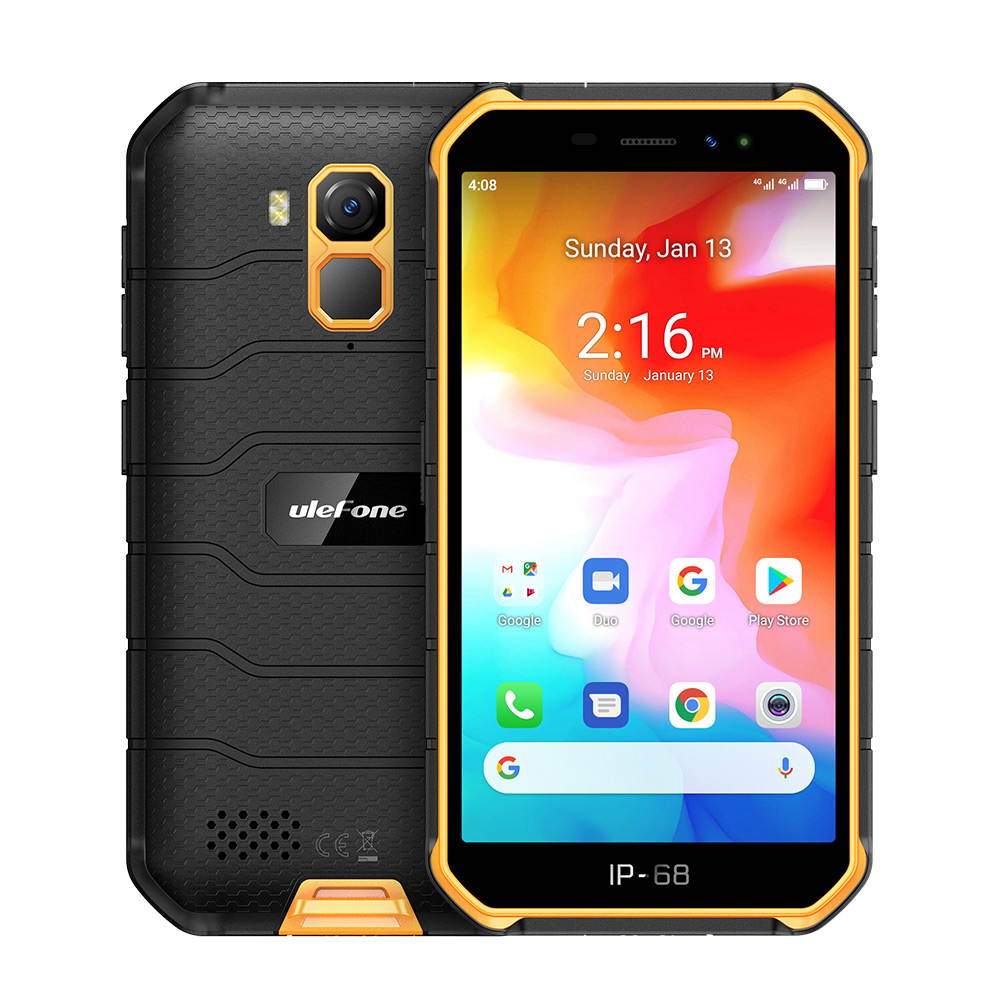 Ulefone Armor X7 Android 10 Rugged Phones, 13MP + 5MP Waterproof Cameras, IP68 Smartphone, NFC, OTG, 4G Dual Sim, 5.0 Inch Screen, 2G RAM 16GB ROM, 4000mAh Battery, GPS, Bluetooth, WIFI
