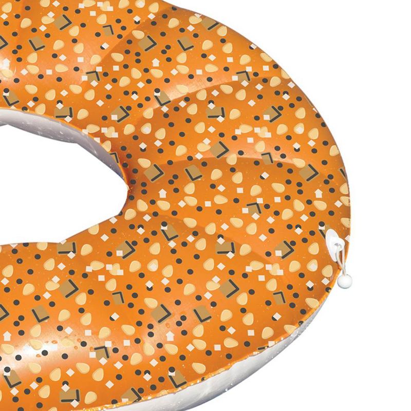 Swimline 48 Inch Inflatable Everything Bagel Swimming Pool Float Tube + 12V Pump