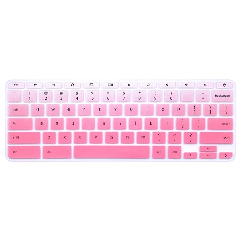 Keyboard Cover Skin for Acer Chromebook R11 CB3-131 CB5-132T, Acer Premium R11 Convertible, Acer Chromebook R13 CB5-312, Acer Chromebook 14 CB3-431,Acer Chromebook 15 CB3-531/532 (Ombre Pink)