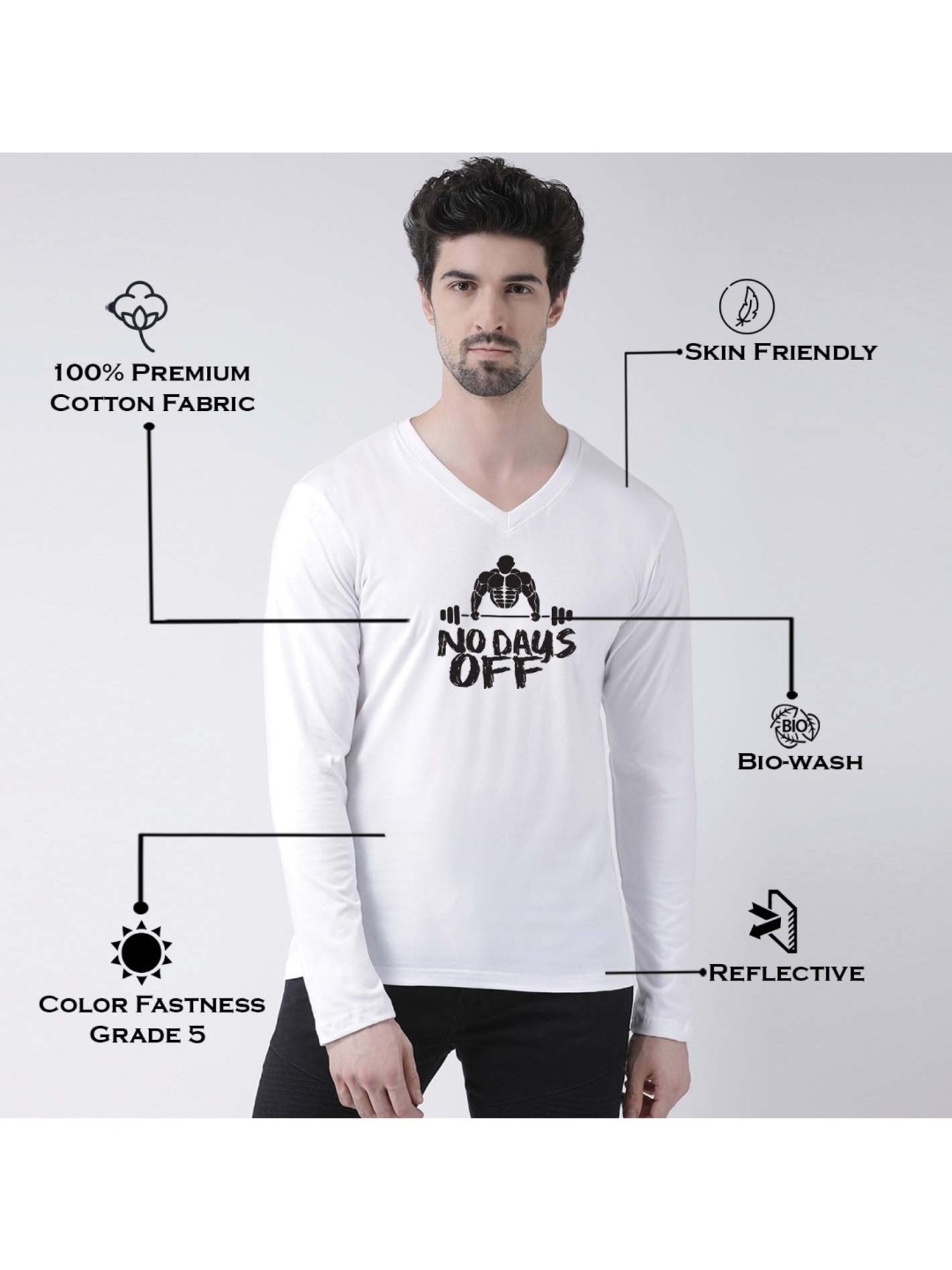 Friskers White Cotton Slim Fit Printed T-Shirt