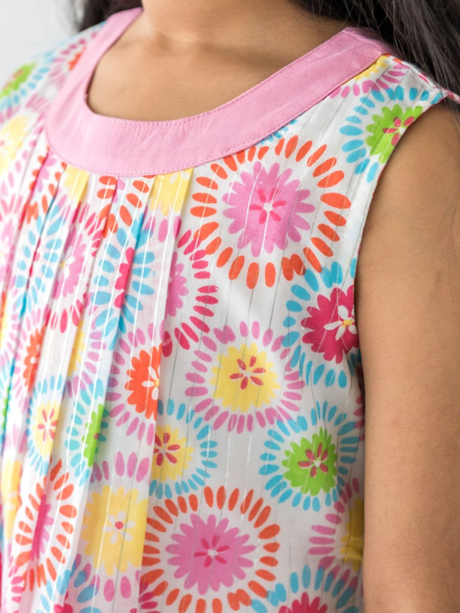 Campana Kids Multicolor Cotton Floral Print Dress