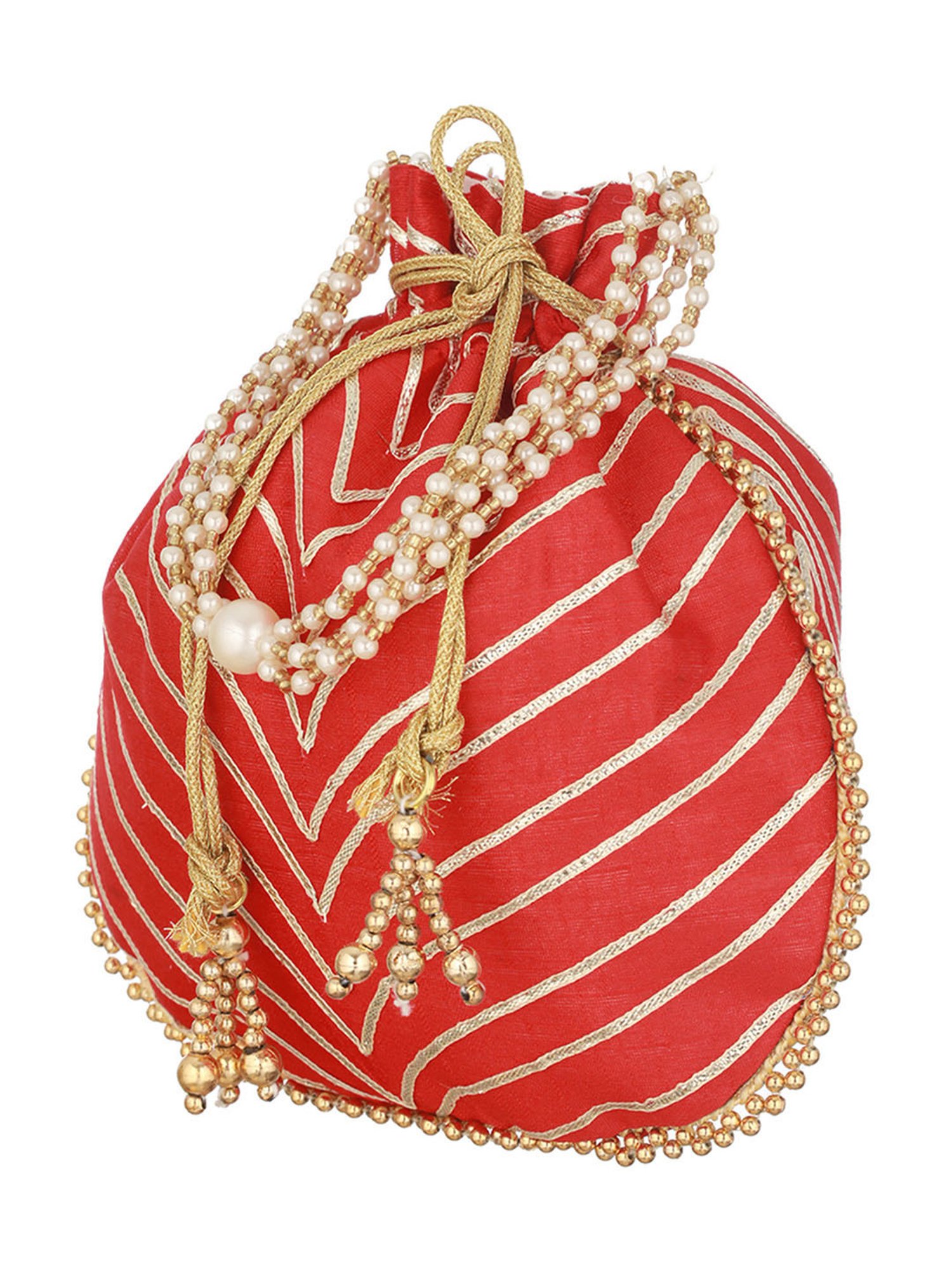 Aatmana Red & Gold Embellished Small Potli
