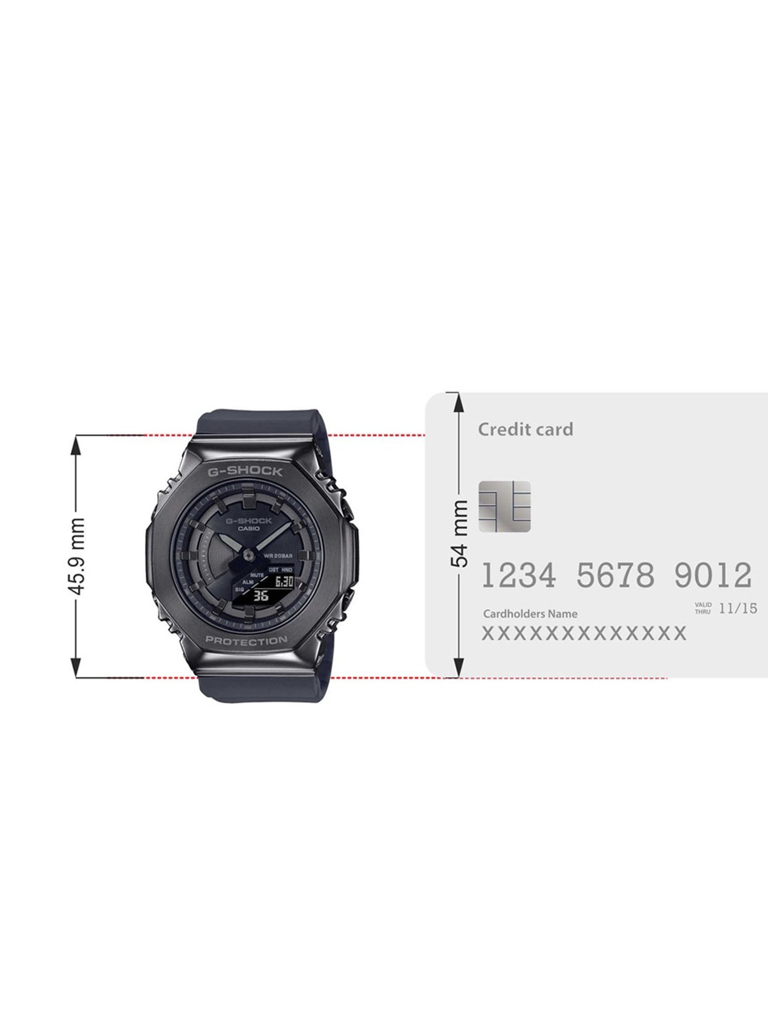 Casio G-Shock G-Steel GM-S2100B-8ADR Black Analog-Digital Dial Black Resin Strap Women's Watch G1164