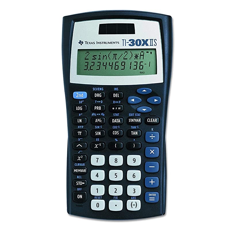 Instruments TI30X IIS 2Line Scientific Calculator Black with Blue Accents 2 Pack