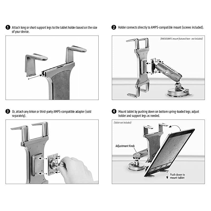 Universal Tablet Holder with Amps Pattern for iPad Pro iPad Air 2 iPad 4 3 2 Galaxy Note Retail Black TAB001AMPS