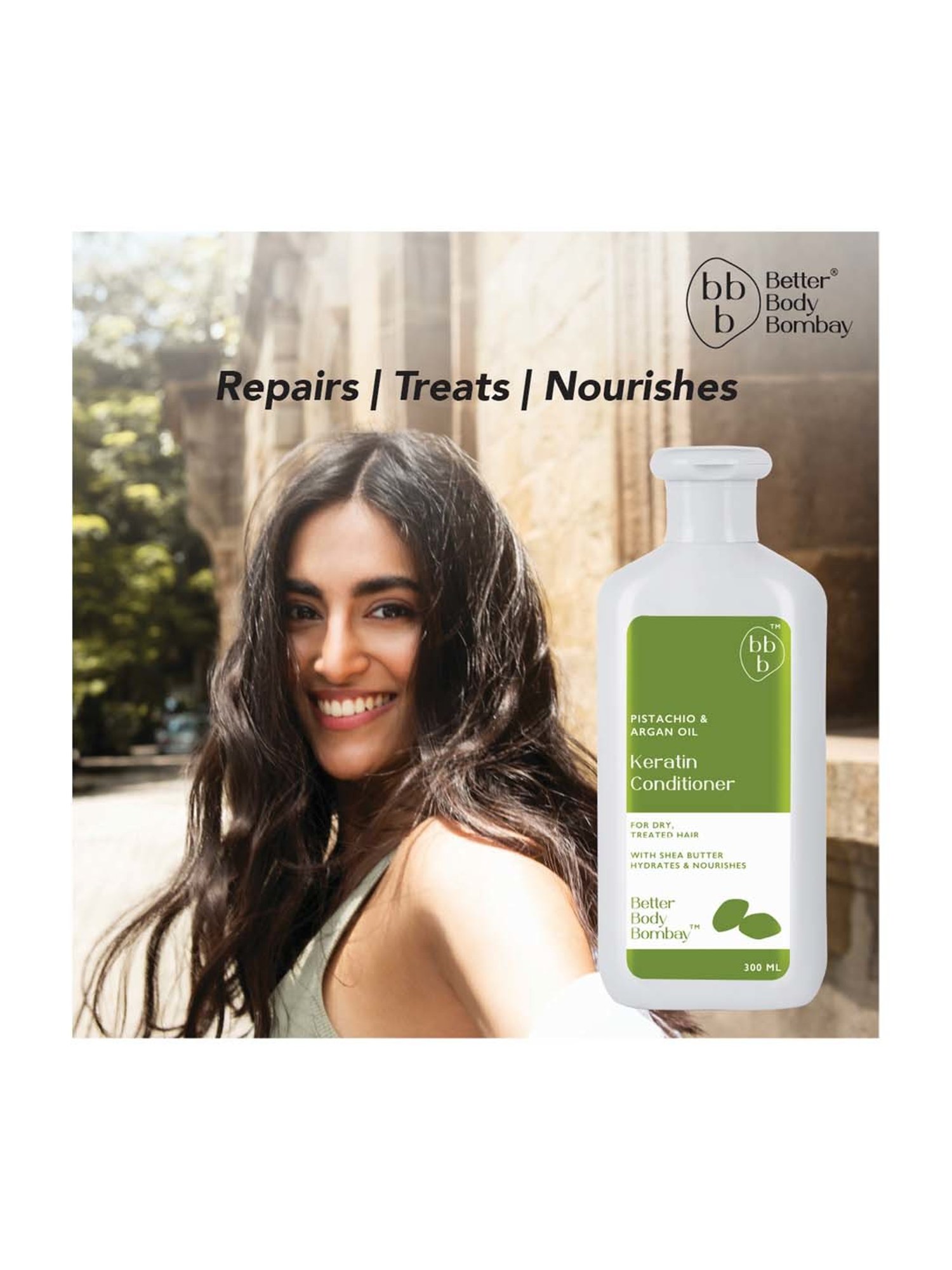 bbb Better Body Bombay Pistachio & Argan Oil Keratin Conditioner - 300 ml