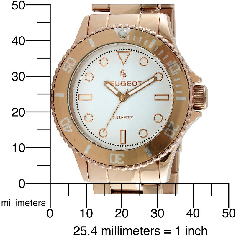 Women's Peugeot Ratchet Bezel White dial Watch - Rose Gold