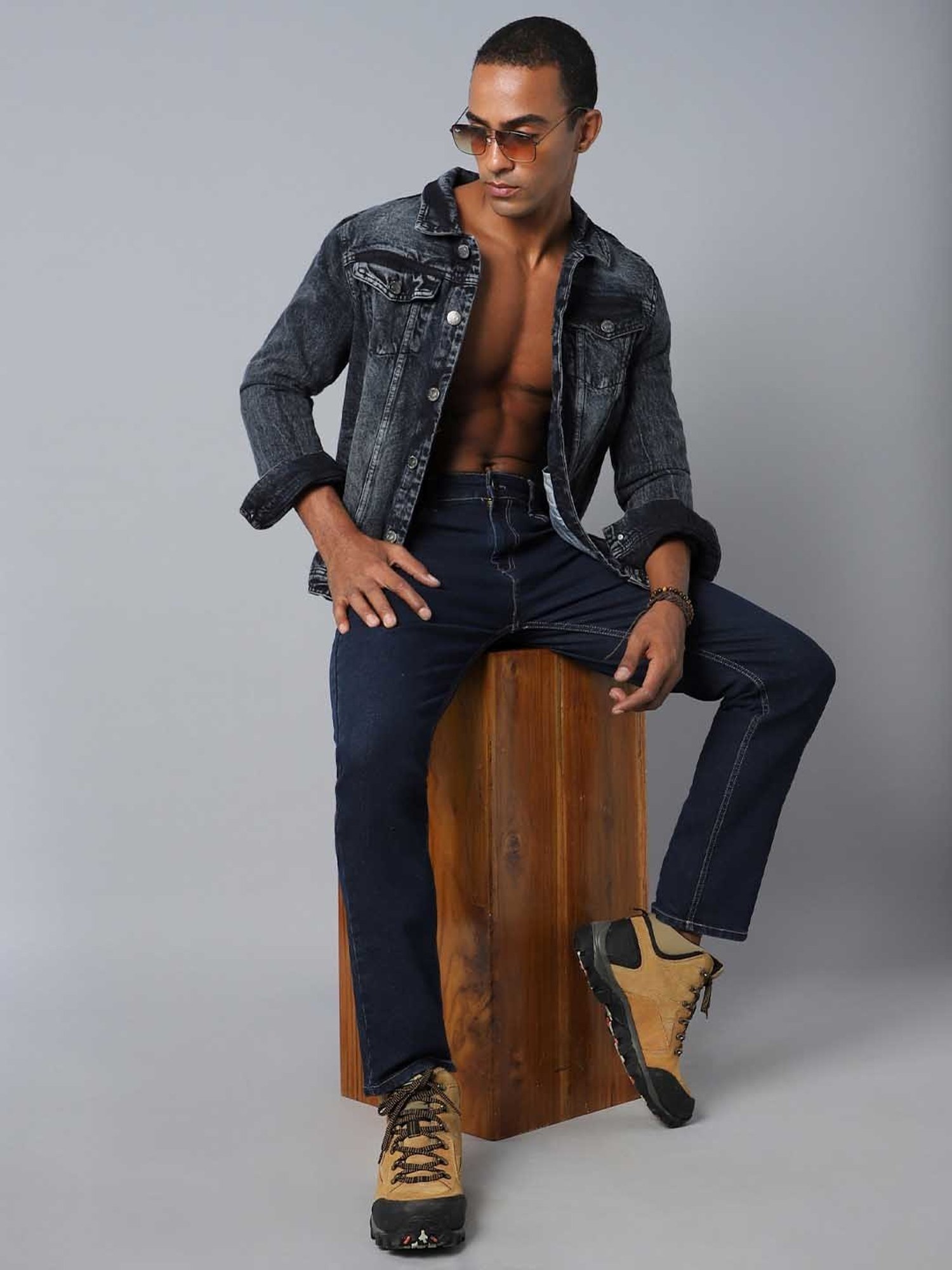 American Eagle Blue Cotton Regular Fit Jeans