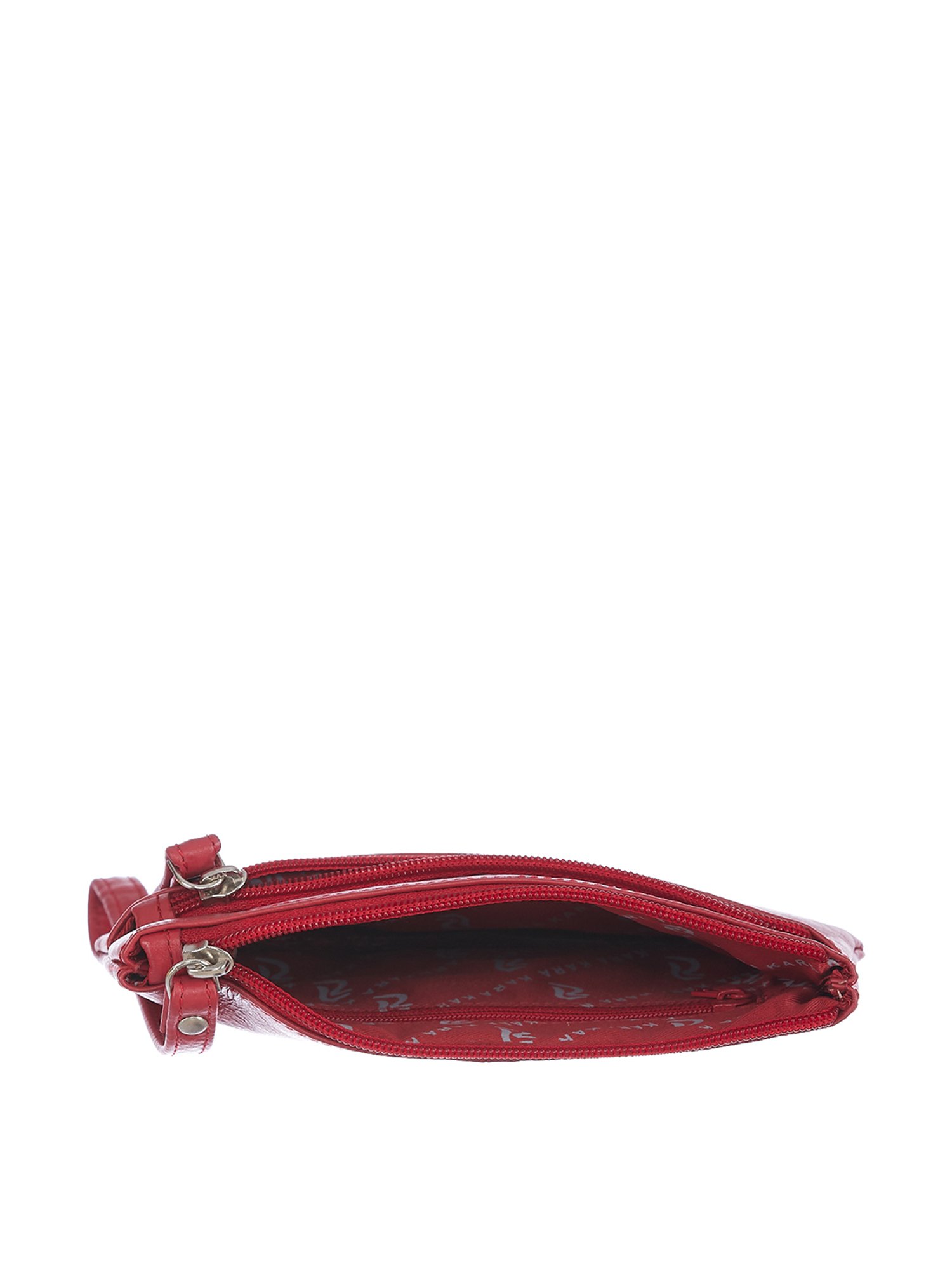 Kara Red Solid Wristlet Pouch for Women