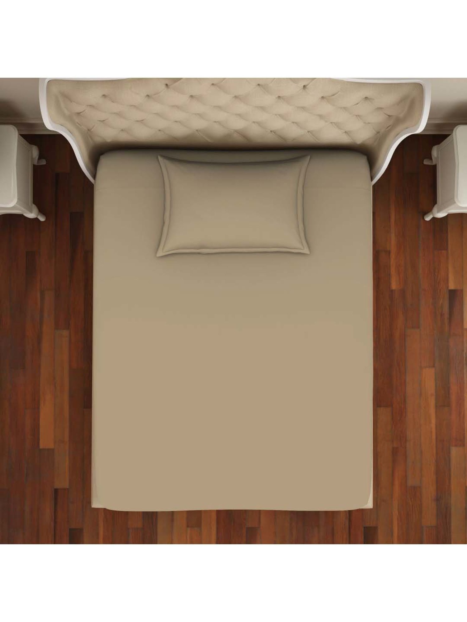 Welspun Restora Brown Cotton 150 TC Single Reversible Bedsheet with 1 Pillow Cover